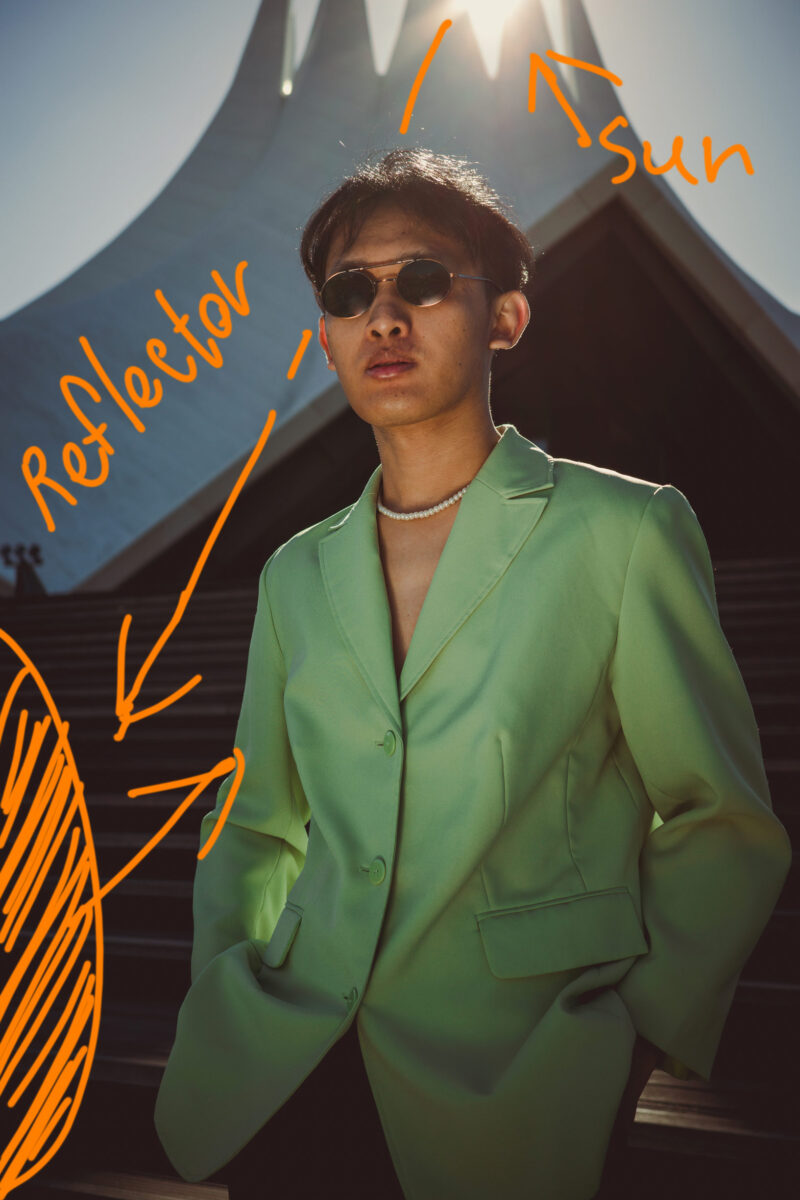 Using reflector to manipulate the light in photography