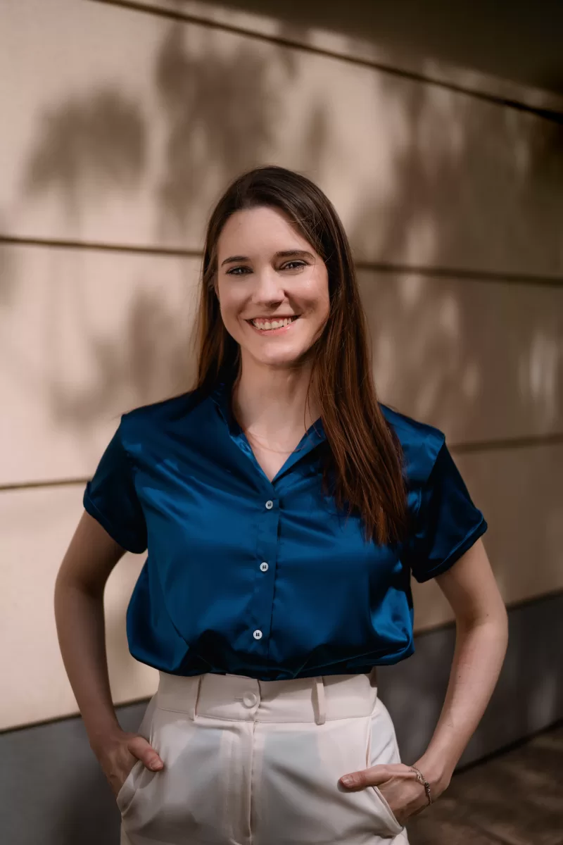 Portrait of a young woman outside, business photography in Berlin by Fedor Vasilev
