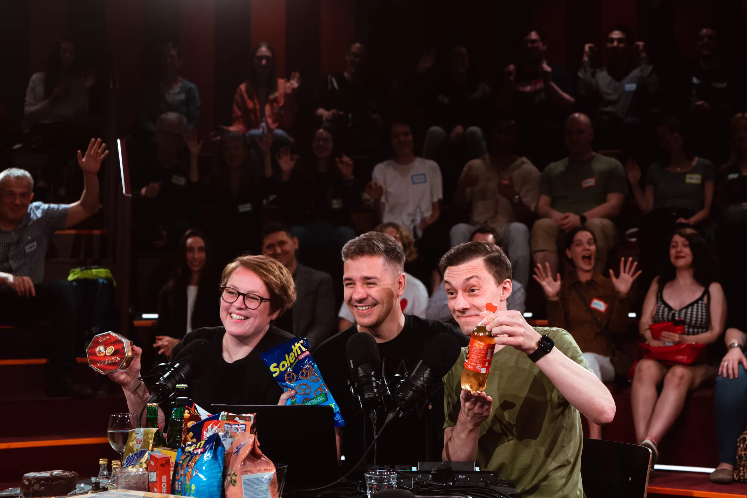 Speakers on an event degustationing Austrian treats