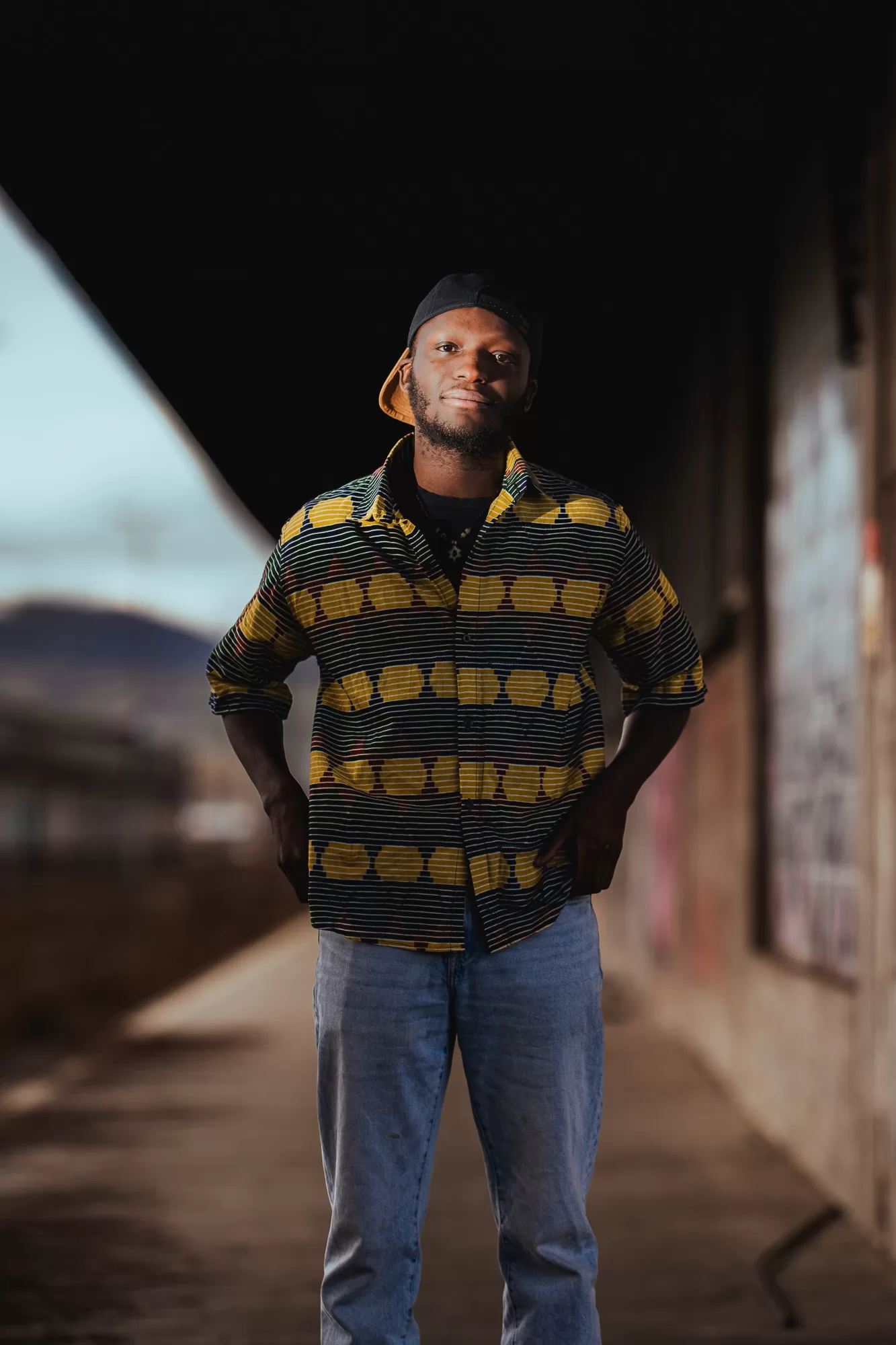 Creative portrait of a man on a train station in Vienna