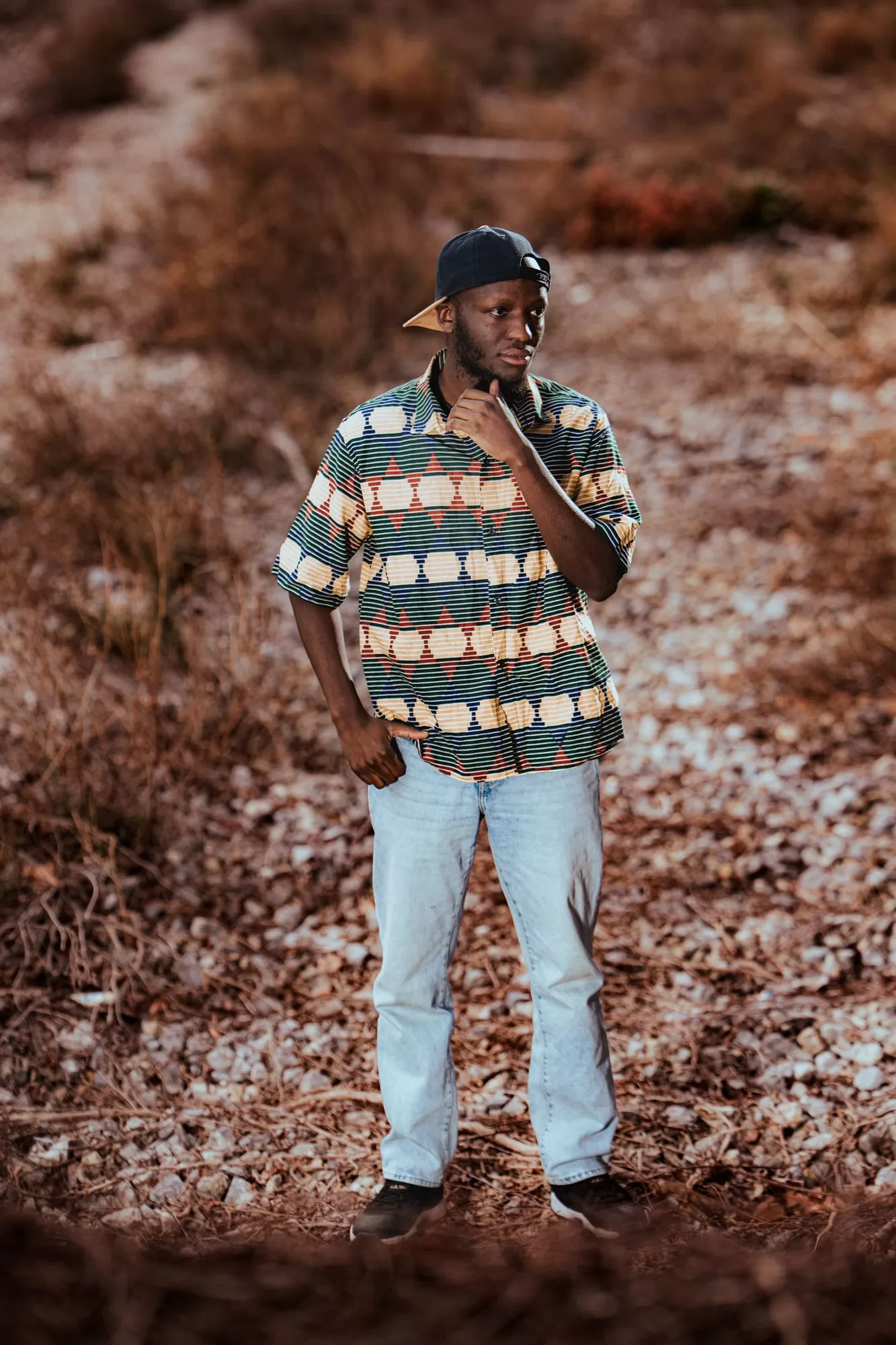 Portrait Of a man in an abandoned area