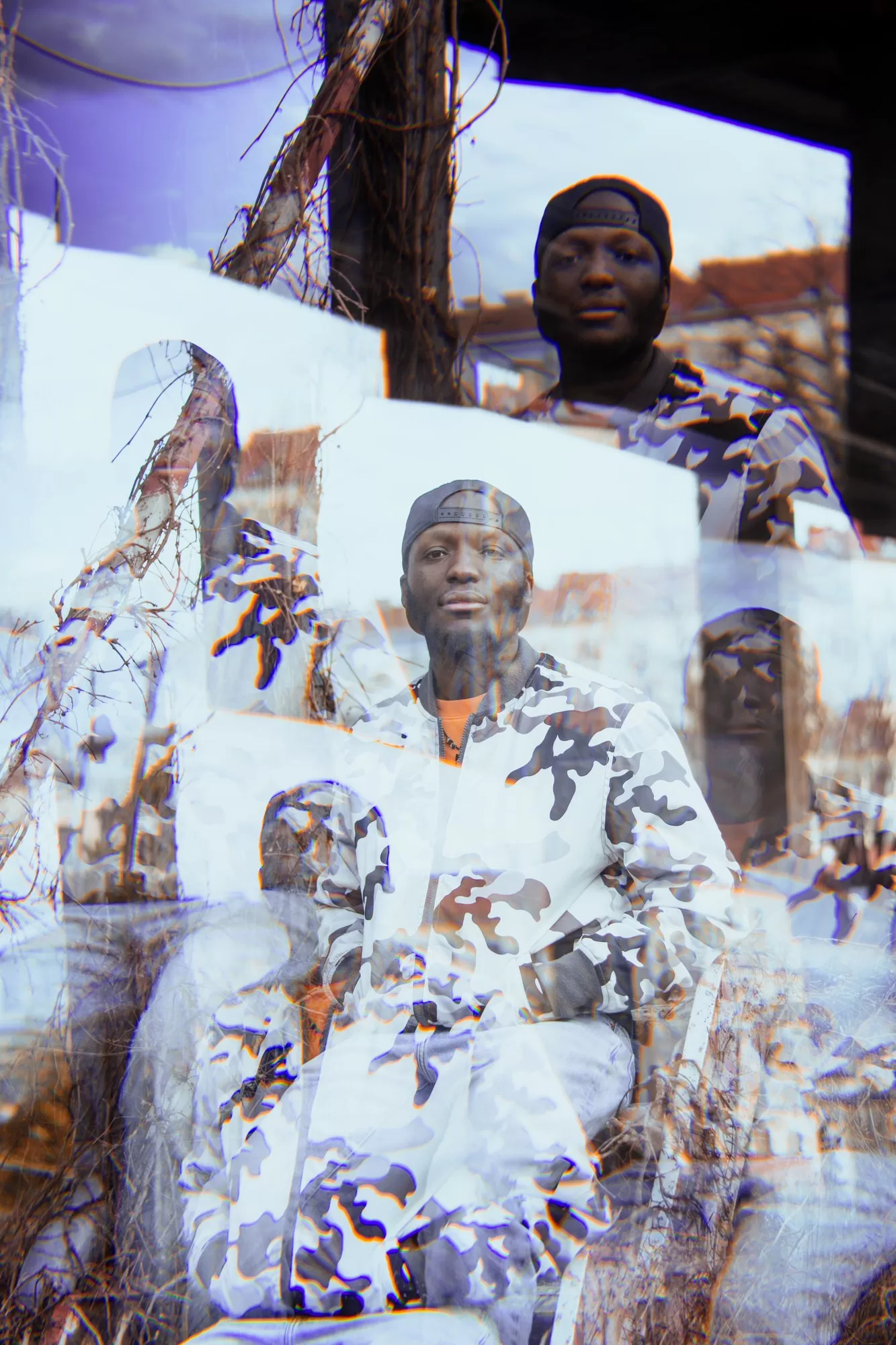 Creative photograph of a man with caledoscope effect