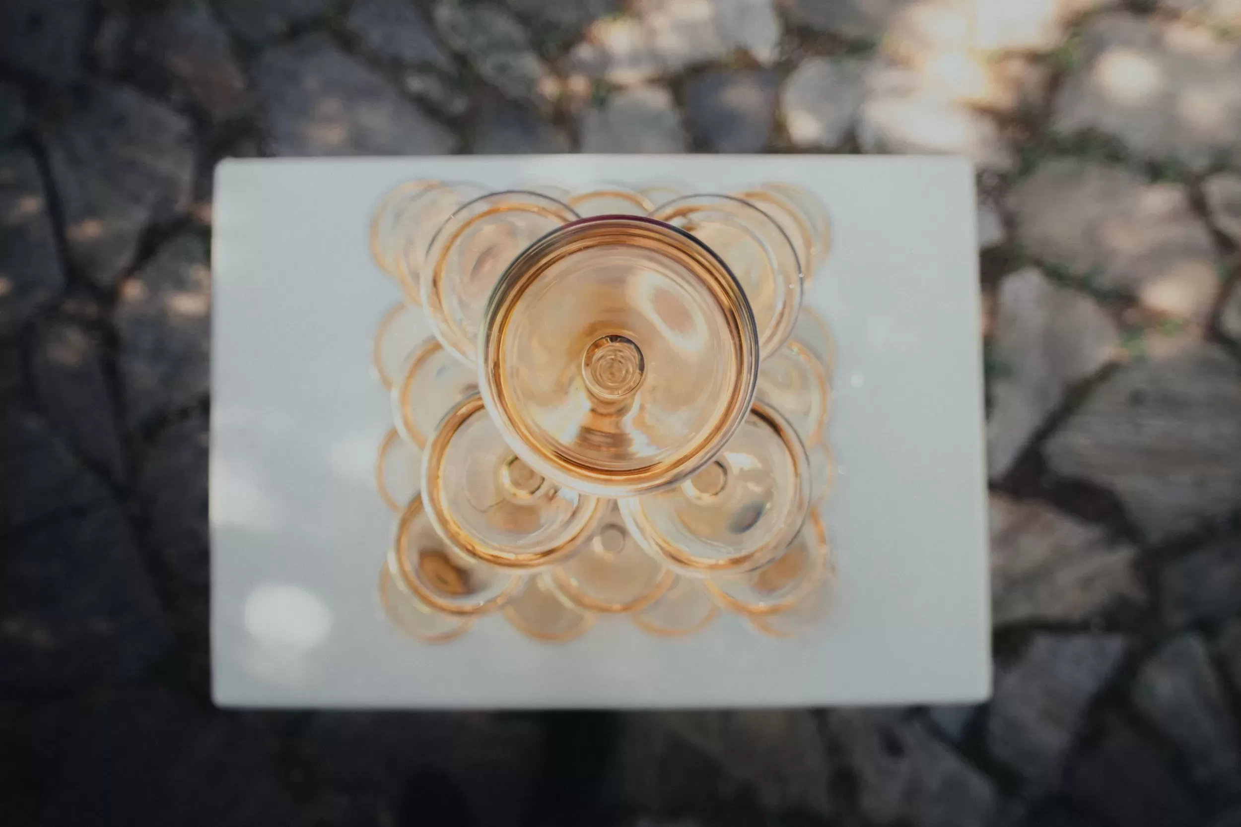 Sparkling wine glass tower for a wedding