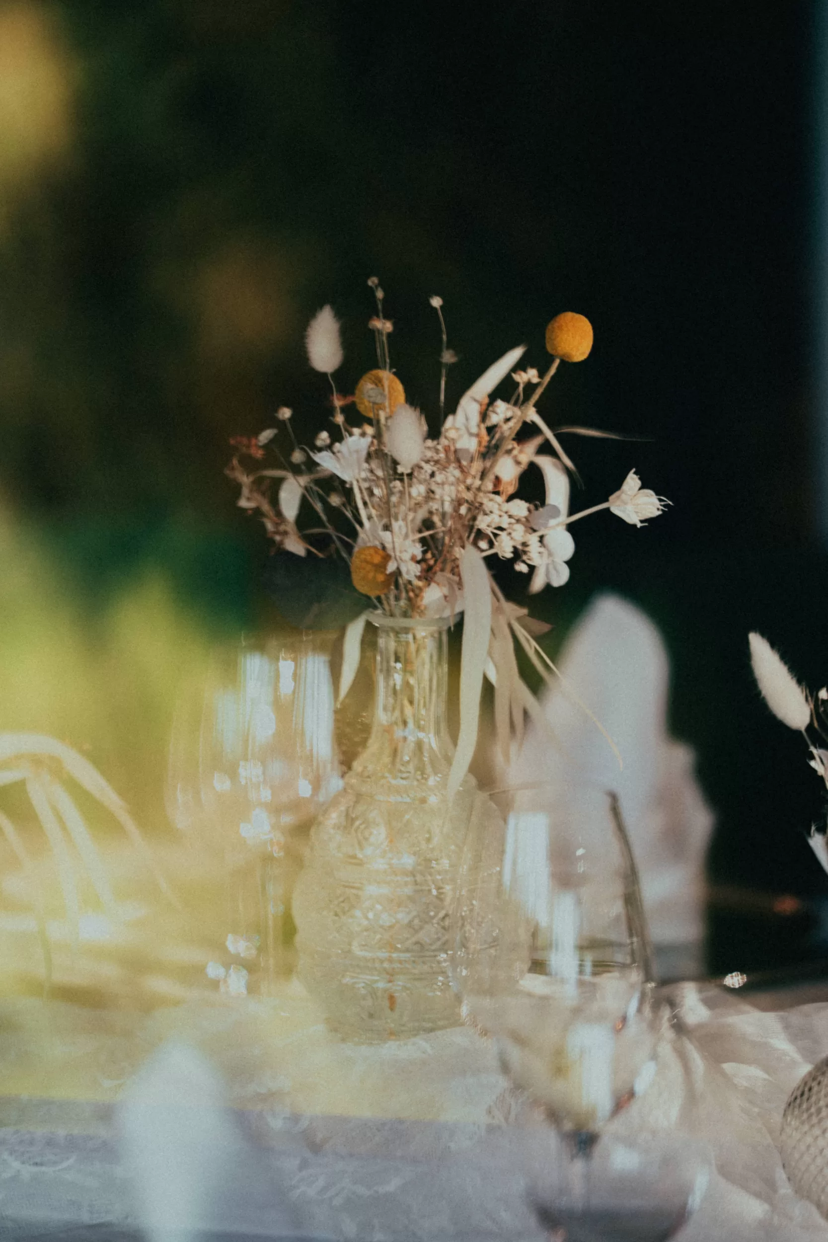 Wedding table decoration for a moody wedding style photoshoot. Photographed by Wedding photographer Fedor Vasilev