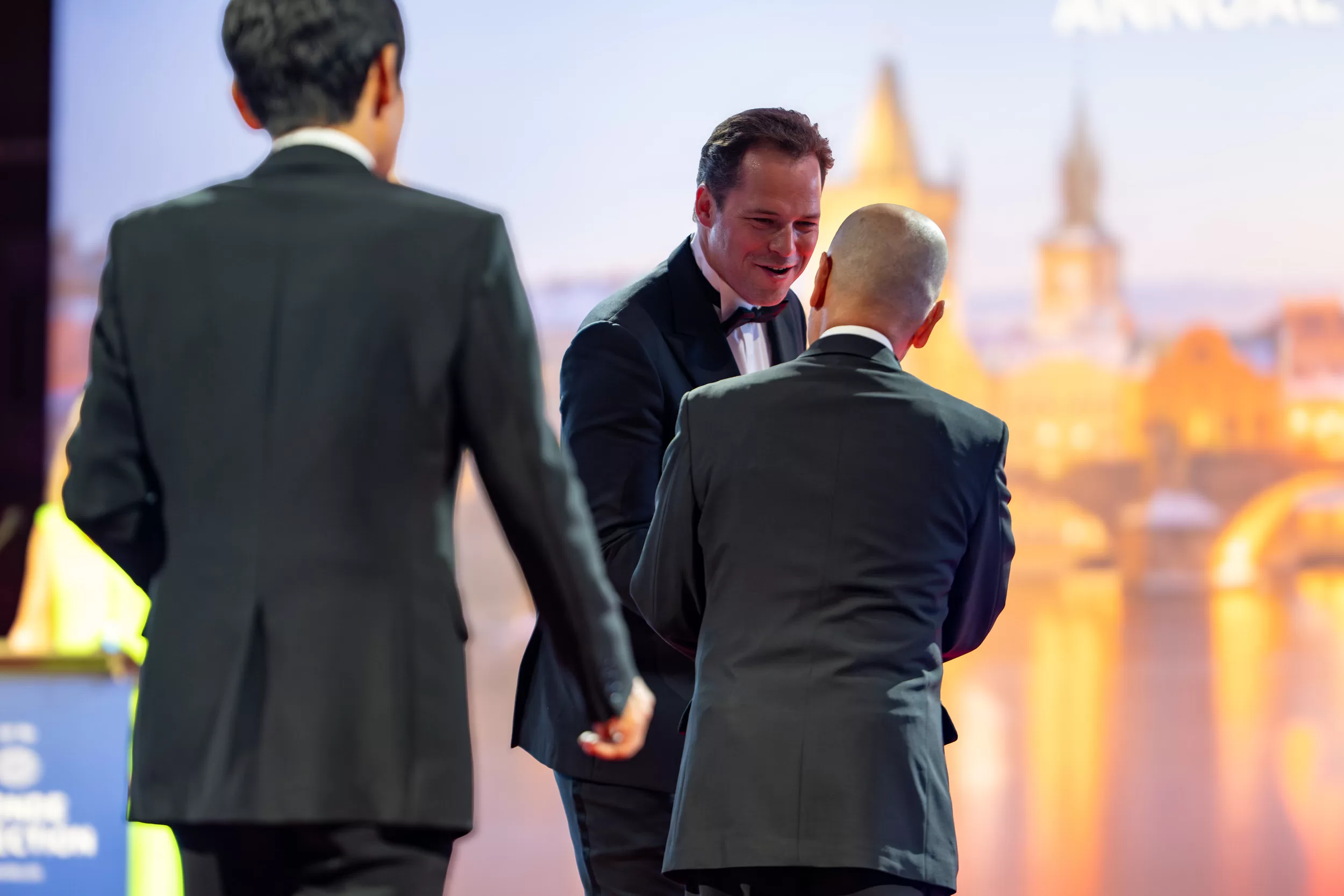 People entering stage on an award ceremony event