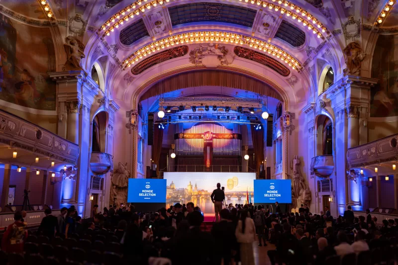 The grand hall of an award ceremony in Prague
