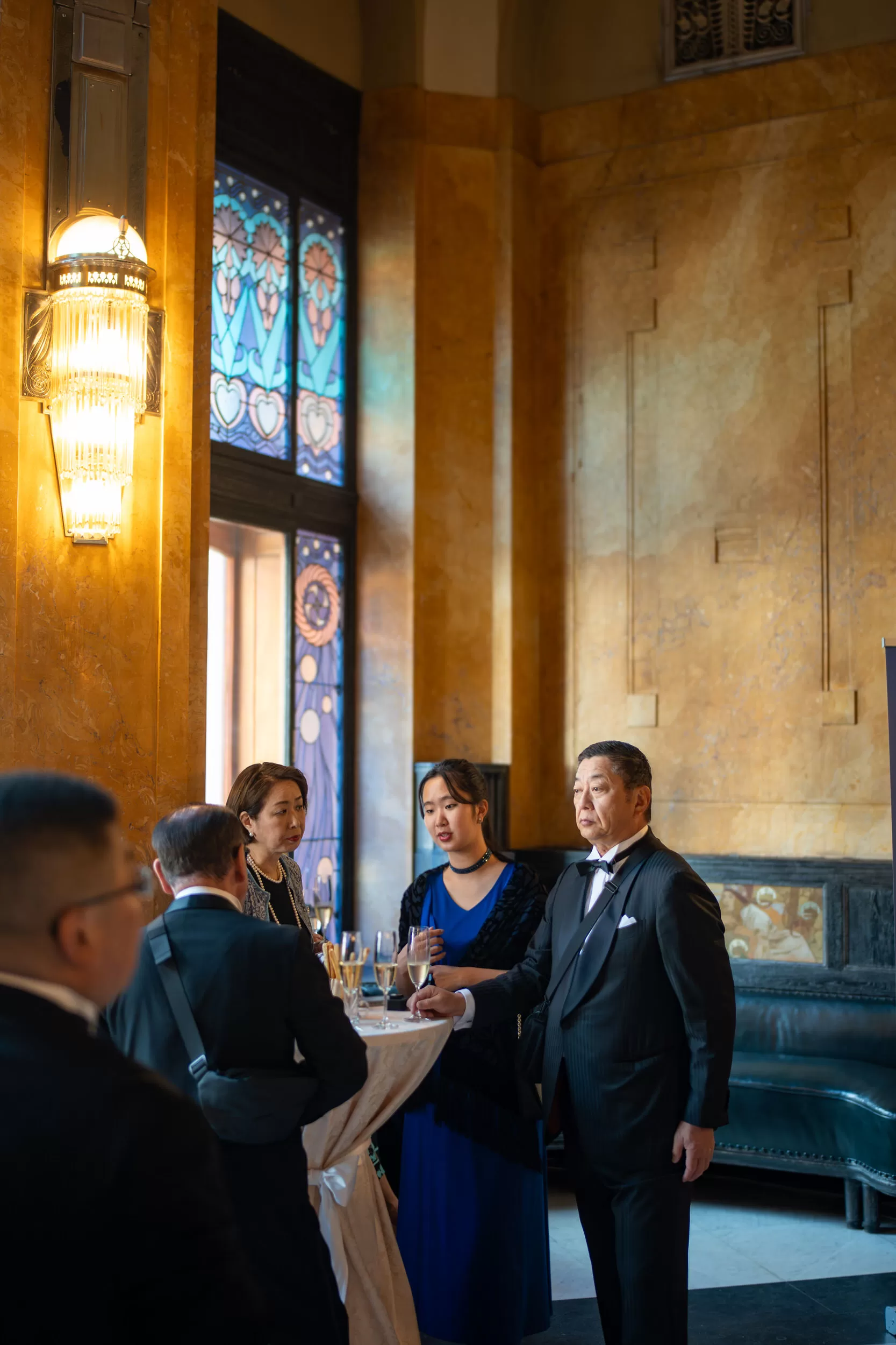 People socialising on an award ceremony