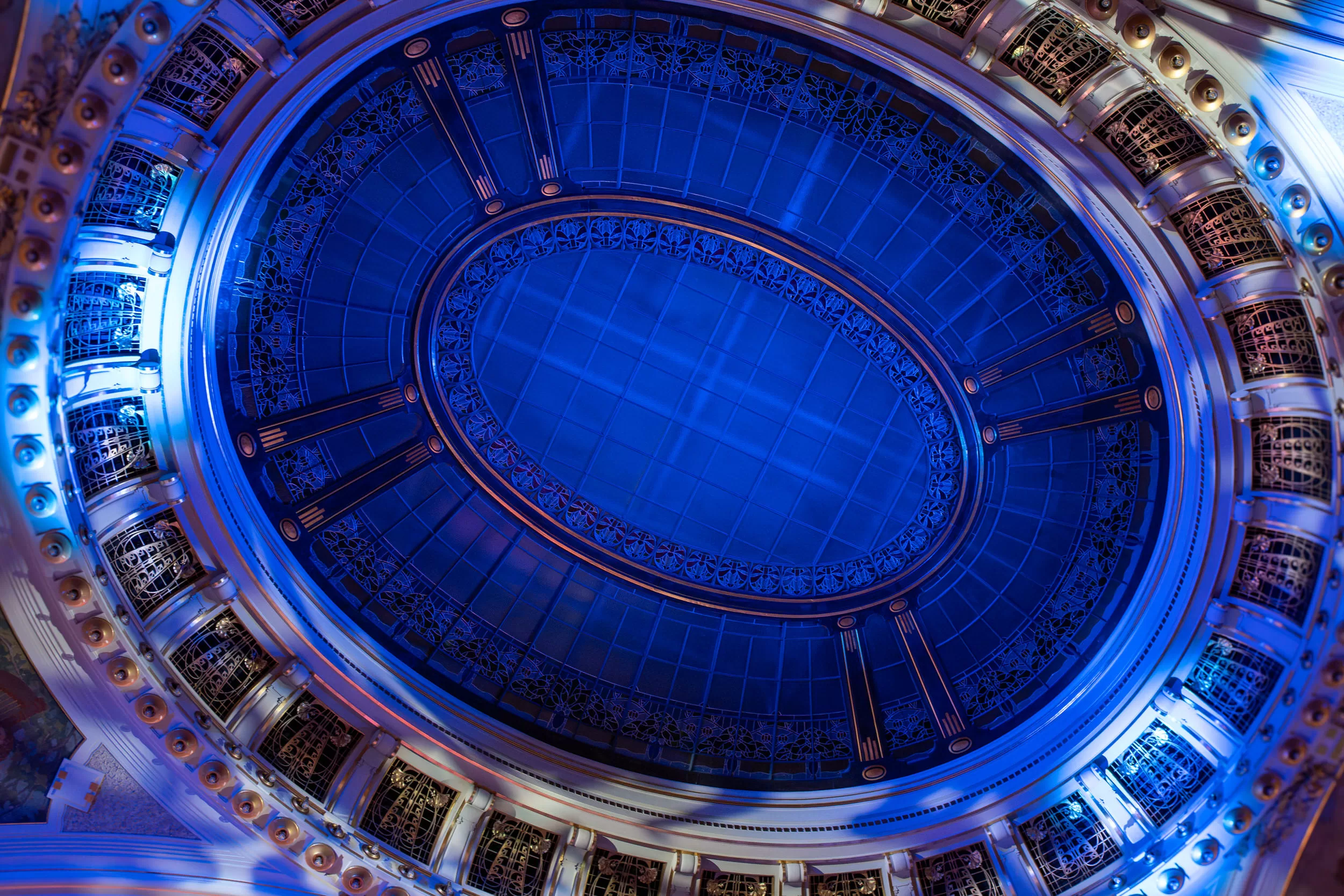 Beautiful ceiling of an event hall photographed by Fedor Vasilev