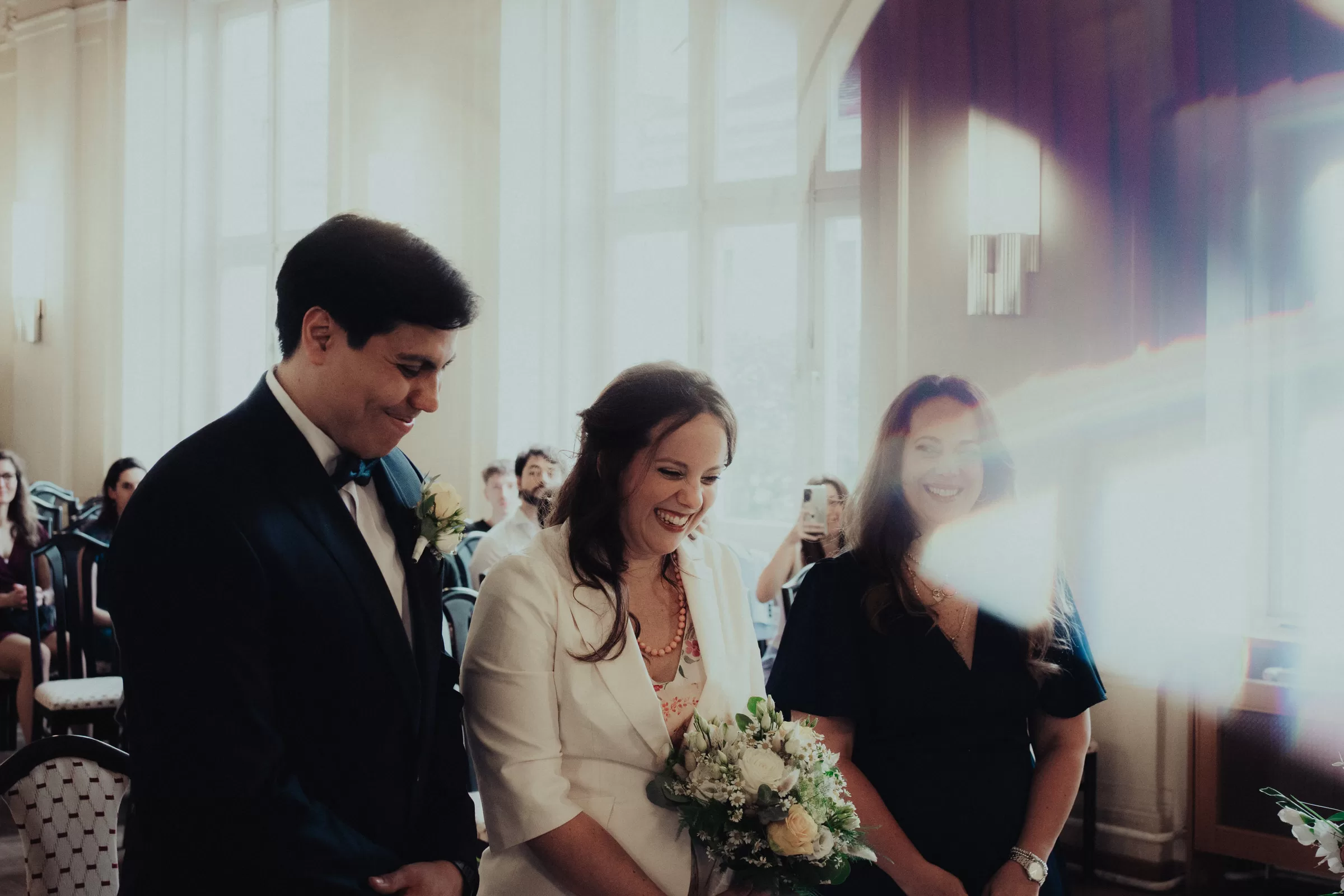 A portrait of newlyweds during their ceremony in vienna