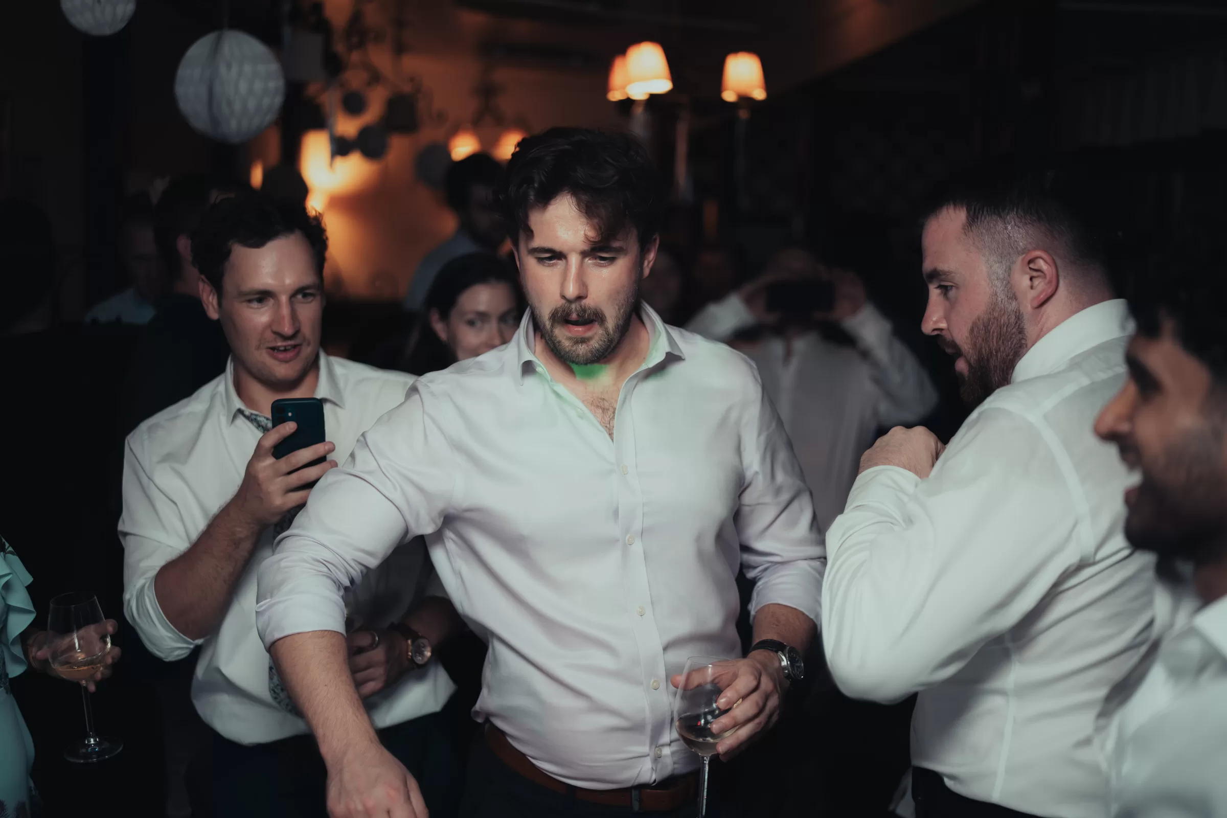 Guests dancing at a wedding in 19th district of vienna