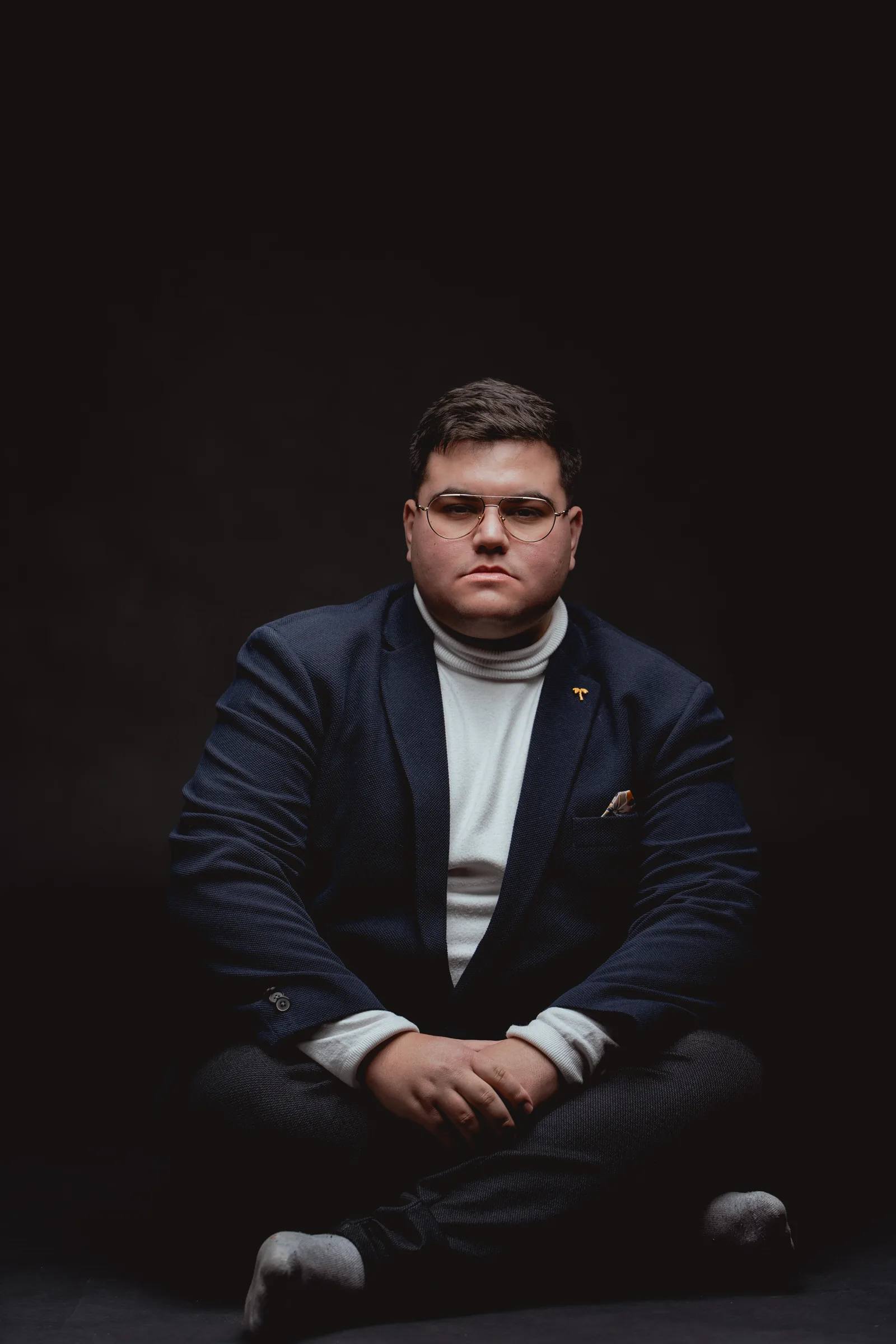 Portrait of a man on a black background