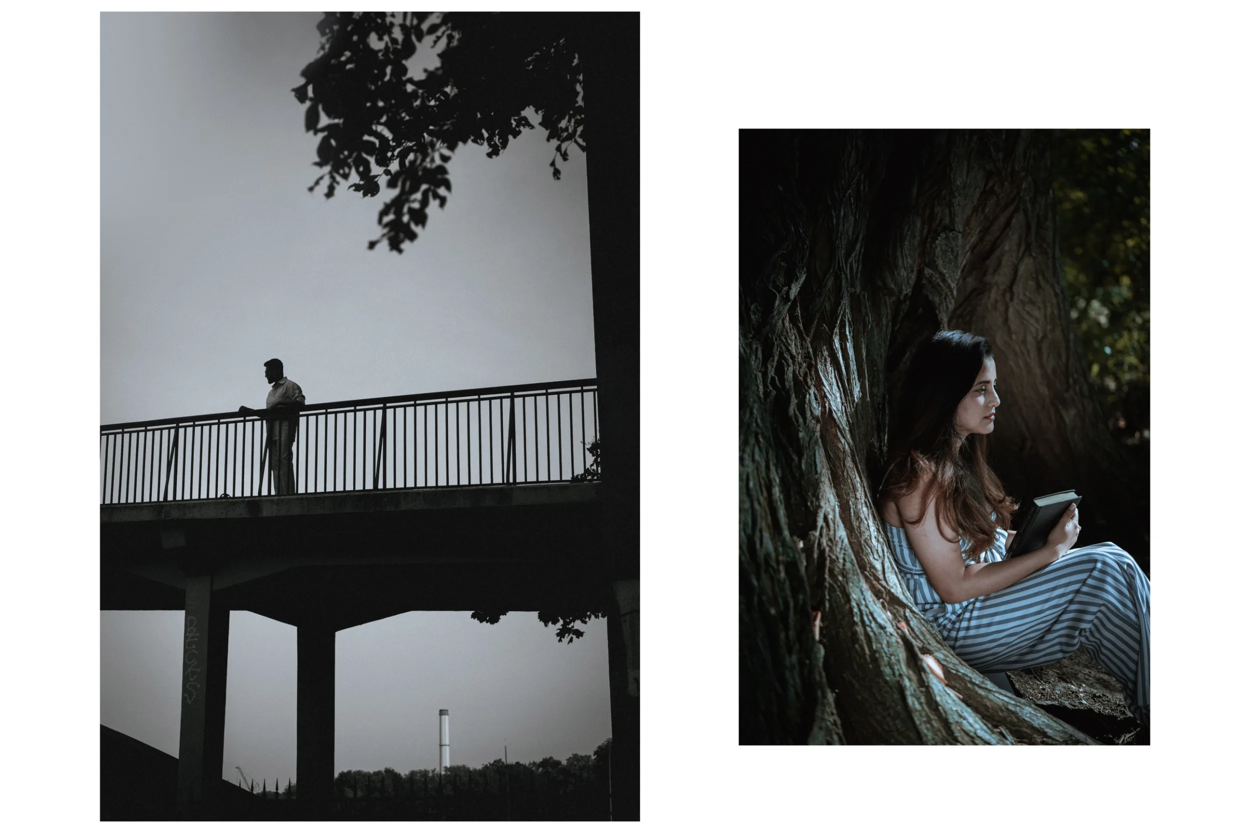 Diptych photograph from an engagement photoshoot in Berlin