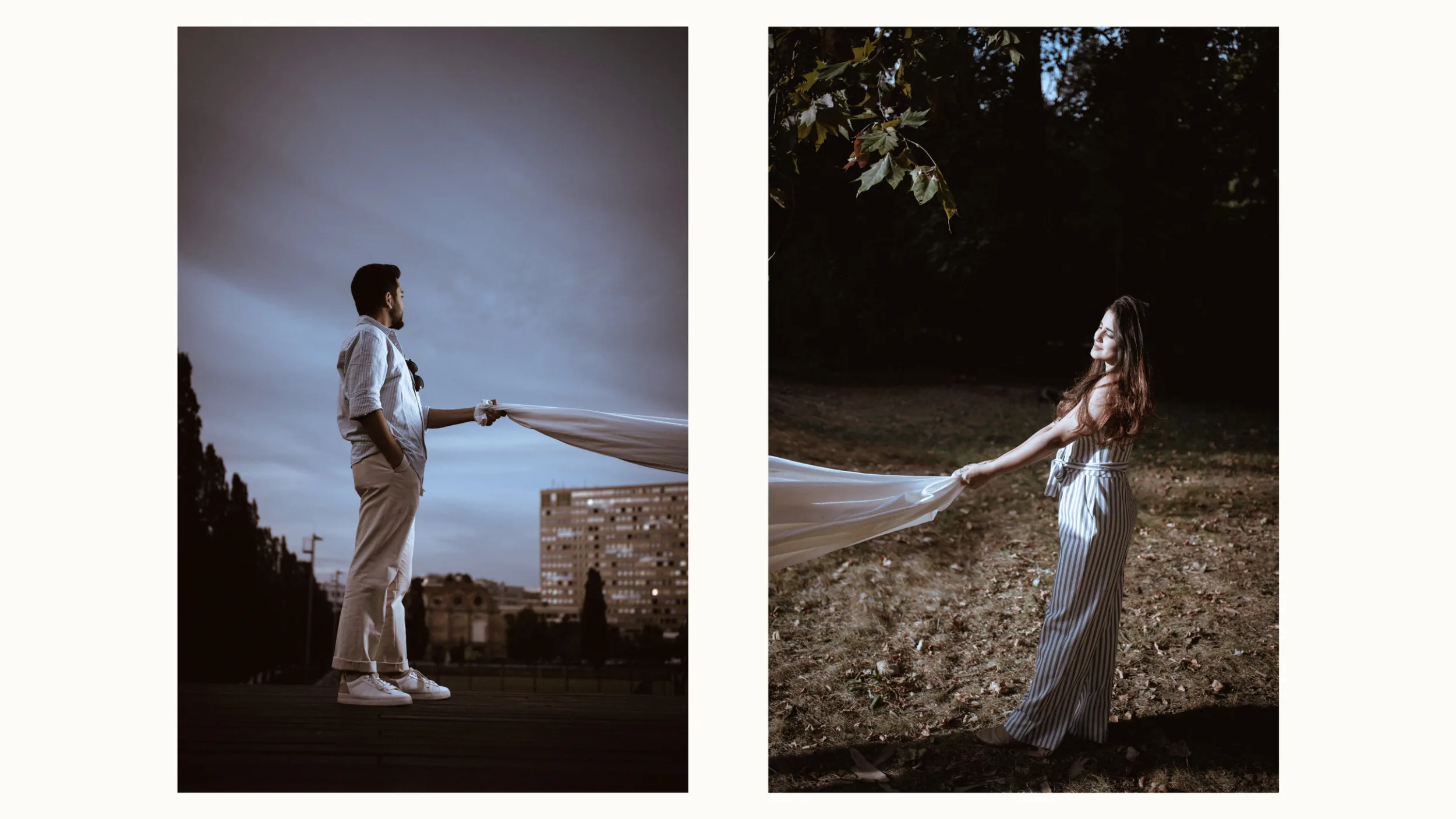 Couple diptych photograph in berlin showing the bond between the two