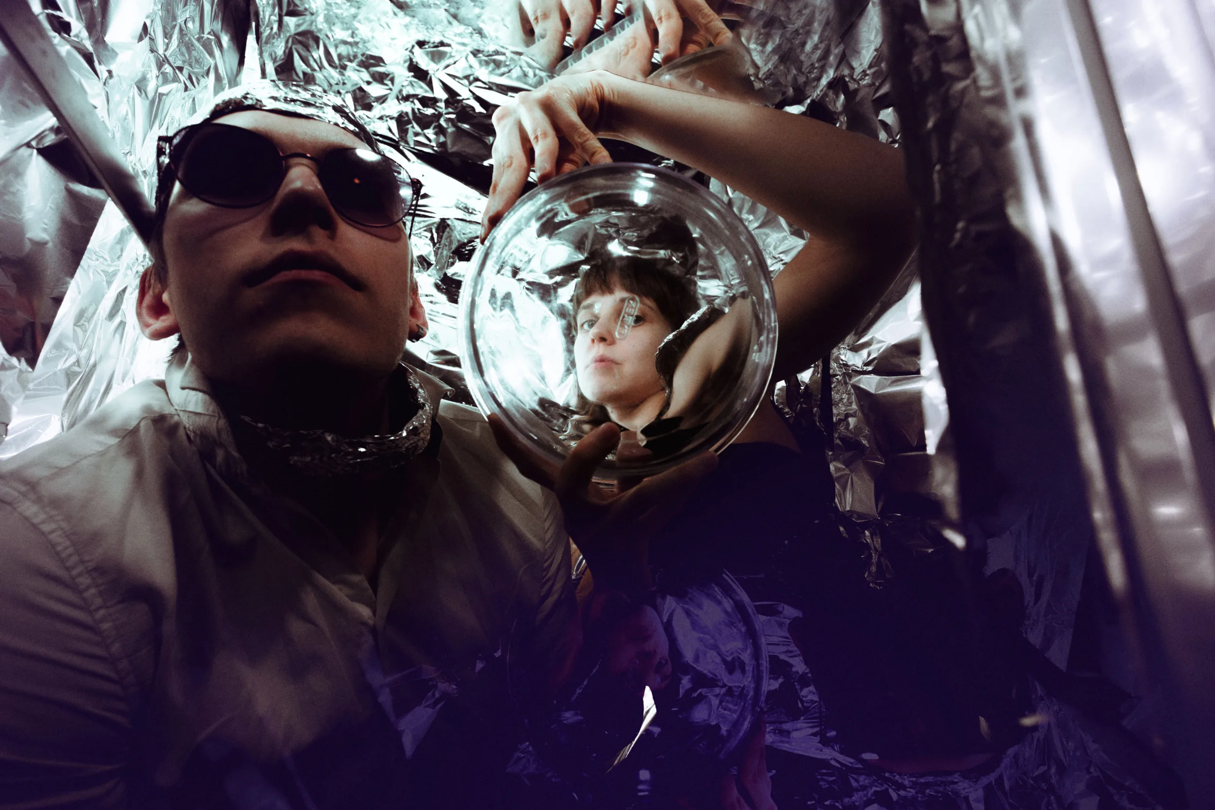 Abstract portrait with foil