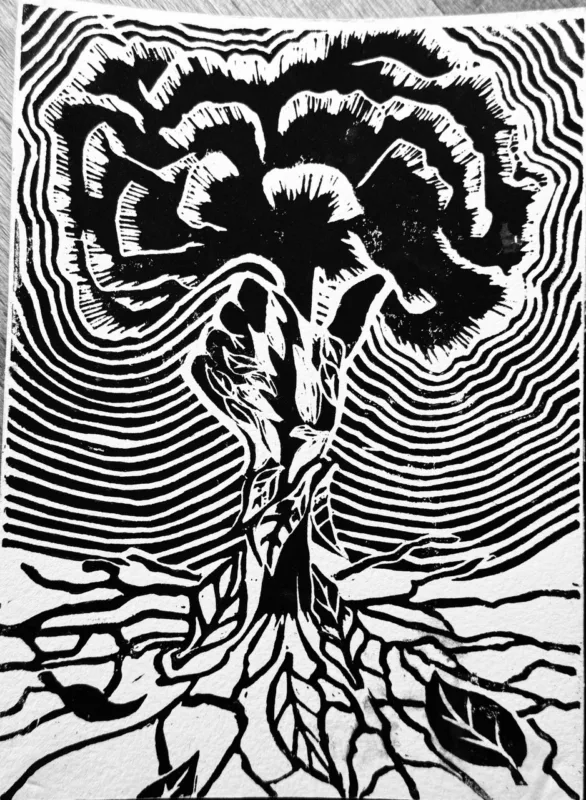 Linocut art by Fedor Vasilev