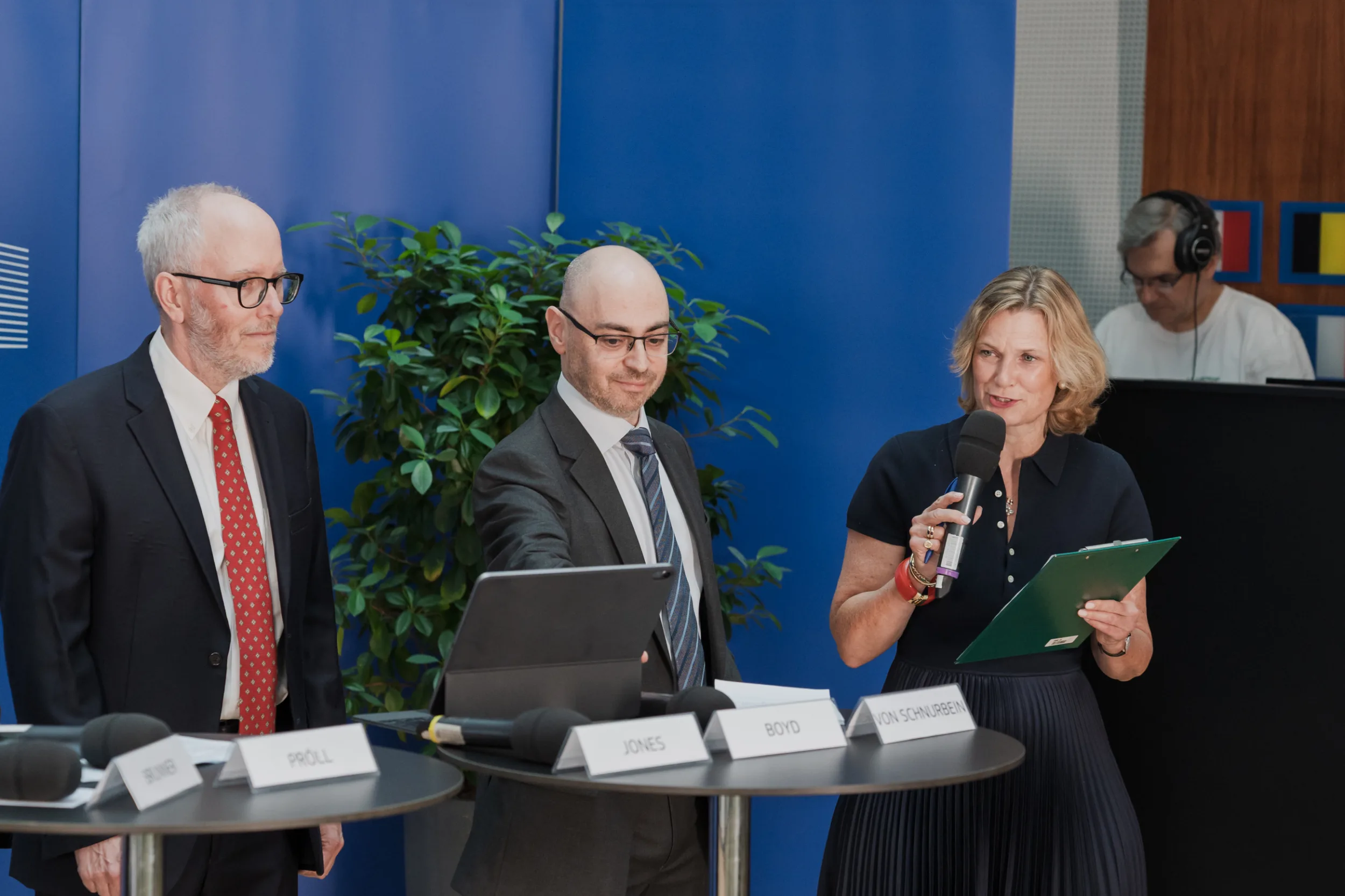 European Union Event Photographer | Grant Signing Ceremony in Vienna Fedor Vasilev Photographer In Berlin Official speaker giving remarks during an EU grant signing event photographed by event photographer